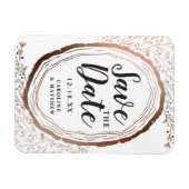 木素朴切り銅箔の秋の日付を保存 マグネット (横)