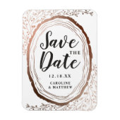 木素朴切り銅箔の秋の日付を保存 マグネット (縦)