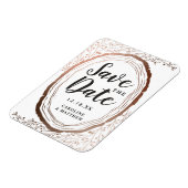 木素朴切り銅箔の秋の日付を保存 マグネット (左側)