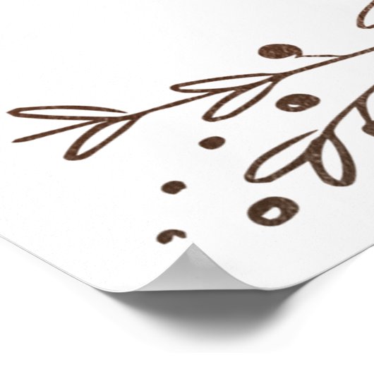 木素朴切り銅箔の結婚ウェルカムサイン ポスター (角)