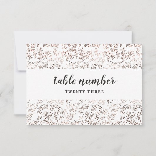 木素朴切り銅結婚のテーブル番号 招待状 (裏面)