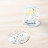 木素朴切銅箔秋秋モノグラム ラウンドペーパーコースター (インサイチュ)