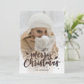 木素朴台雪写真クリスマスカード シーズンカード (スタンド正面)