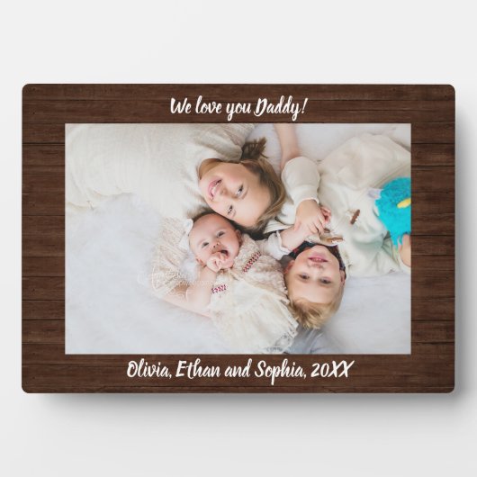 木素朴名パーソナライズされた写真プラーク フォトプラーク (正面)