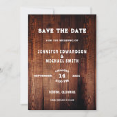 木素朴国の結婚式の写真日付を保存 招待状 (正面)