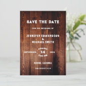 木素朴国の結婚式の写真日付を保存 招待状 (スタンド正面)