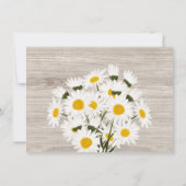 木素朴国デイジー花ブライダルシャワー 招待状 (裏面)