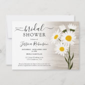 木素朴国デイジー花ブライダルシャワー 招待状 (正面)