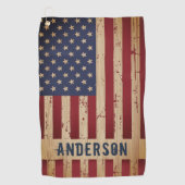 木素朴国パーソナライズされた国国旗 ゴルフタオル (正面)