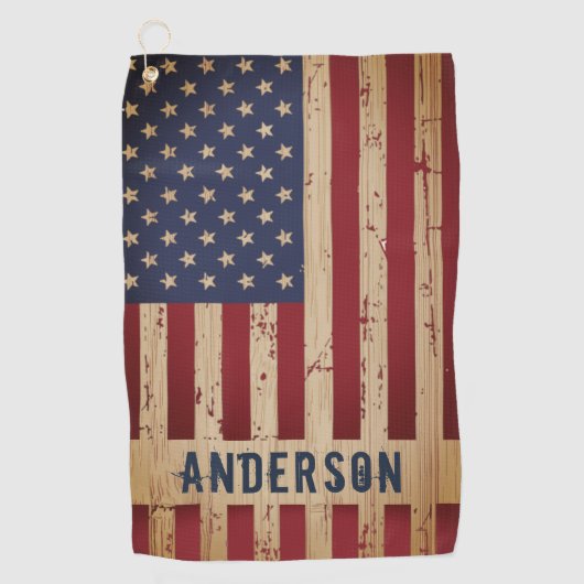 木素朴国パーソナライズされた国国旗 ゴルフタオル (正面)