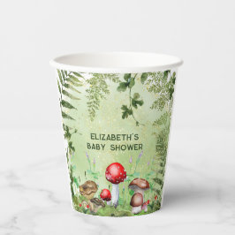 木素朴地緑きのこ菌類シダ 紙コップ