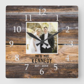 木素朴夫婦結婚記念館 スクエア壁時計 (正面)