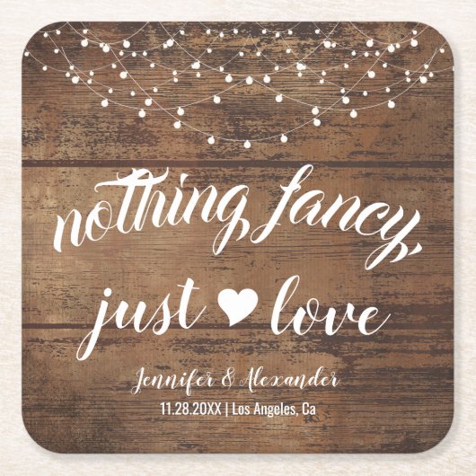 木素朴婚披露宴 スクエアペーパーコースター (正面)