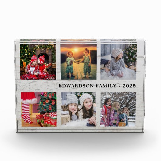 木素朴家写真コラージュの家名 フォトブロック (正面)