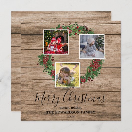 木素朴家写真集メリークリスマス シーズンカード (正面/裏面)