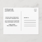 木素朴幸せ感謝祭の家族の写真 ポストカード (裏面)