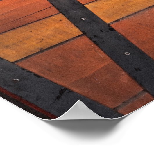 木素朴幹センター付き木製の納屋ドア ポスター (角)