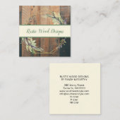 木素朴幾何葉リースモノグラムSage スクエア名刺 (正面/裏面)