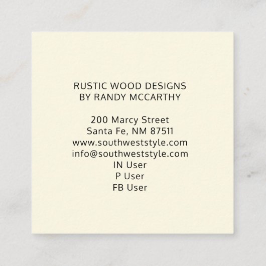 木素朴幾何葉リースモノグラムSage スクエア名刺 (裏面)