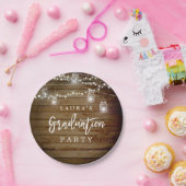 木素朴弦ライト卒業紙プレート ペーパープレート (パーティー)