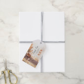 木素朴彫りハート秋の結婚式 ギフトタグ (より糸付き)