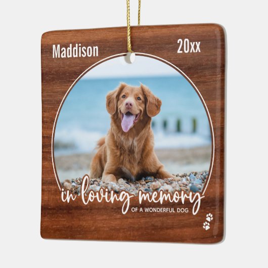 木素朴愛の思い出の犬フォトペット記念碑 セラミックオーナメント (左)