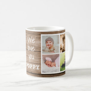 木素朴愛You poppy 8 Photo Collage コーヒーマグカップ