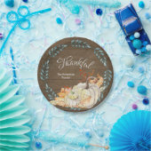 木素朴感謝家族の水の色カボチャ ペーパープレート (パーティー)