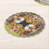 木素朴手描きガおもしろいン鶏アート ペーパーコースター (アングル)