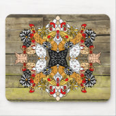 木素朴手描きガおもしろいン鶏アート マウスパッド (正面)