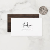 木素朴手文字の結婚ありがとう ノートカード (正面/裏面インサイチュ)