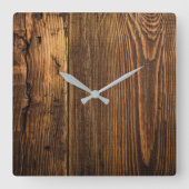 木素朴時計 スクエア壁時計 (正面)