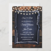 木素朴書写真結婚の日救付 招待状 (正面)