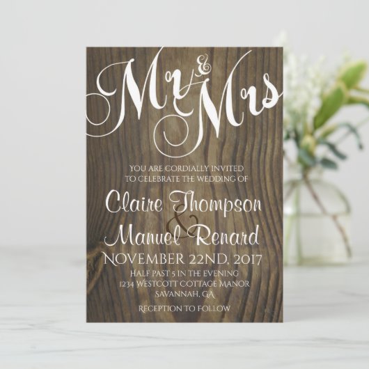 木素朴書道結婚式招待状 招待状 (スタンド正面)