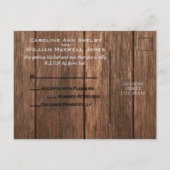 木素朴材および刻印ハートRSVPカード インビテーションポストカード (裏面)