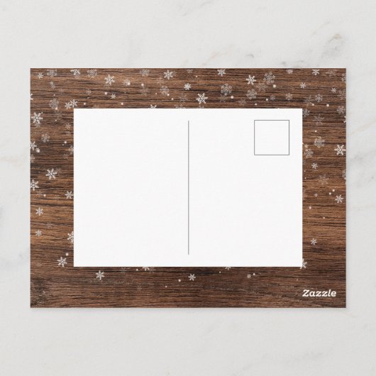 木素朴材とクリスマスのラッピング | 3枚の写真コラージュ ポストカード (裏面)