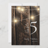 木素朴材とストリングラ結婚イトのテーブル番号 サンキューカード (裏面)