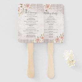 木素朴材とバラの結婚式 プログラムとパーティー一覧 ハンドファン