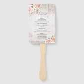 木素朴材とバラの結婚式 プログラムとパーティー一覧 ハンドファン (正面)