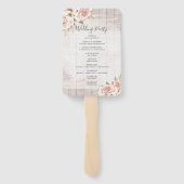 木素朴材とバラの結婚式 プログラムとパーティー一覧 ハンドファン (裏面)