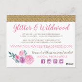 木素朴材とフローラバラ〔雄ジカの〕枝角サンキューカード ポストカード (裏面)