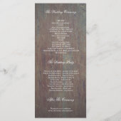 木素朴材とヴィンテージランタン結婚式 プログラム (裏面)