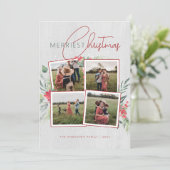 木素朴材と台本4写真のクリメリースマス シーズンカード (スタンド正面)