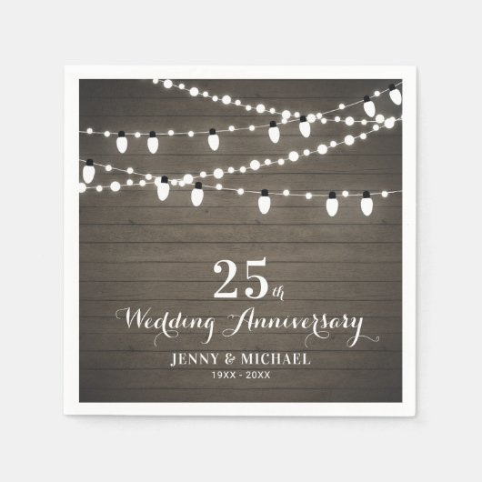 木素朴材と弦のラ結婚イトの記念日 スタンダードカクテルナプキン (正面)