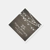 木素朴材と弦のラ結婚イトの記念日 スタンダードカクテルナプキン (角)