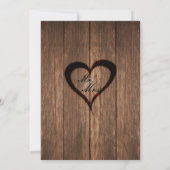 木素朴材と彫刻ハート結婚式招待状 招待状 (裏面)