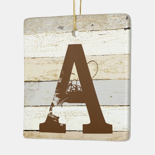 木素朴材と文字セラミックオーナメント セラミックオーナメント (左)