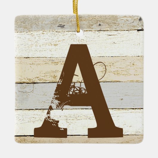 木素朴材と文字セラミックオーナメント セラミックオーナメント (正面)