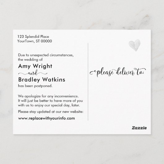 木素朴材と照明の更新結婚を延期 ポストカード (裏面)