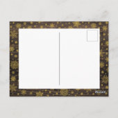 木素朴材と金ゴールド | クリスマスツリー写真コラージュ ポストカード (裏面)